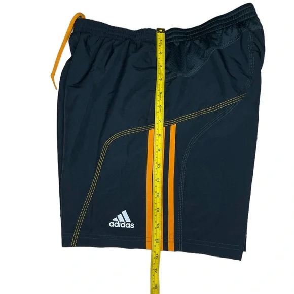 adidas response medium athletic shorts  lining gray neon orange stripe - Picture 2 of 5
